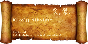 Kukoly Nikolett névjegykártya